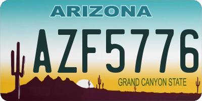 AZ license plate AZF5776