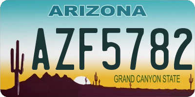 AZ license plate AZF5782