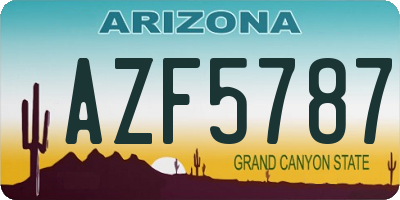 AZ license plate AZF5787