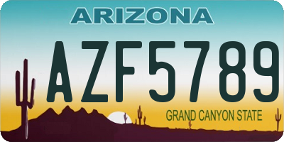 AZ license plate AZF5789