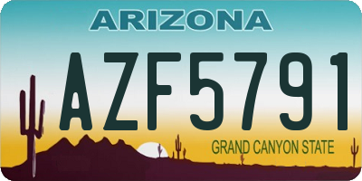 AZ license plate AZF5791