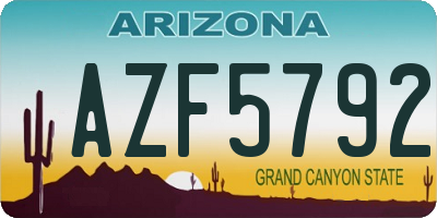 AZ license plate AZF5792