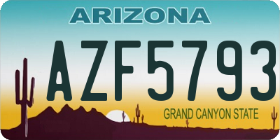 AZ license plate AZF5793