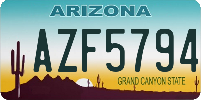 AZ license plate AZF5794