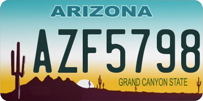 AZ license plate AZF5798