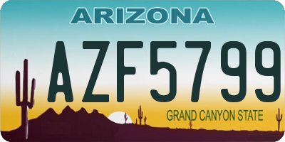 AZ license plate AZF5799