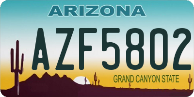 AZ license plate AZF5802