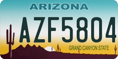 AZ license plate AZF5804