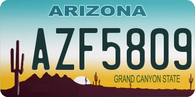 AZ license plate AZF5809