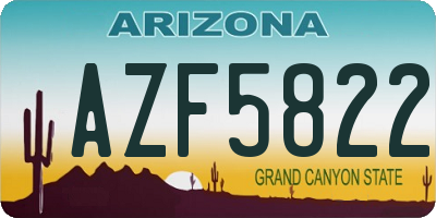 AZ license plate AZF5822