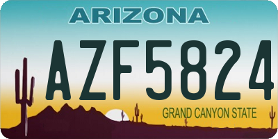 AZ license plate AZF5824