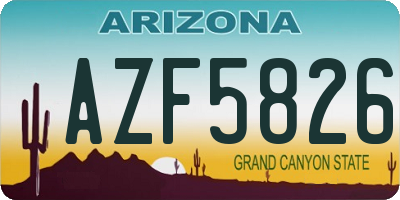 AZ license plate AZF5826
