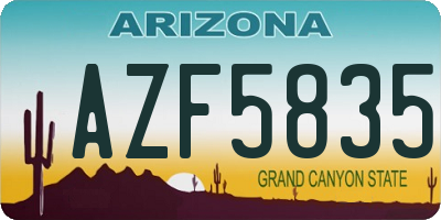 AZ license plate AZF5835