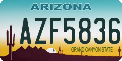 AZ license plate AZF5836