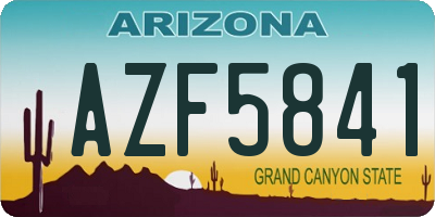 AZ license plate AZF5841