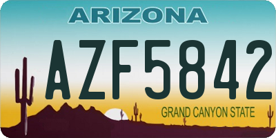 AZ license plate AZF5842