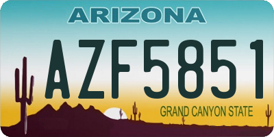 AZ license plate AZF5851