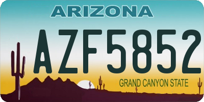 AZ license plate AZF5852