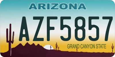 AZ license plate AZF5857