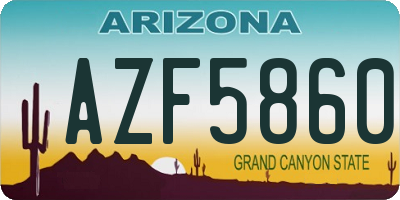 AZ license plate AZF5860