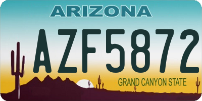 AZ license plate AZF5872