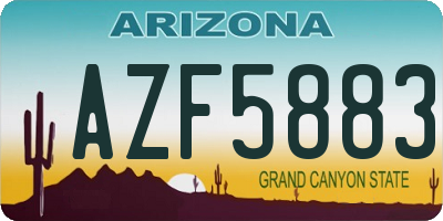 AZ license plate AZF5883