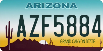 AZ license plate AZF5884