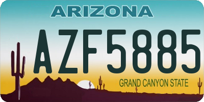 AZ license plate AZF5885