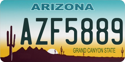AZ license plate AZF5889