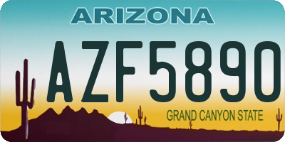 AZ license plate AZF5890