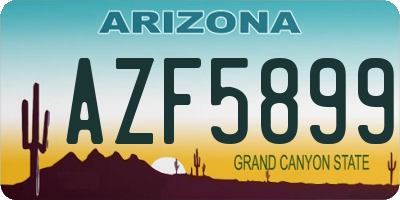 AZ license plate AZF5899