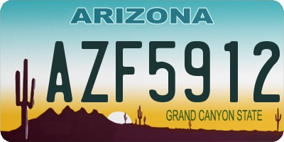 AZ license plate AZF5912