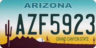 AZ license plate AZF5923