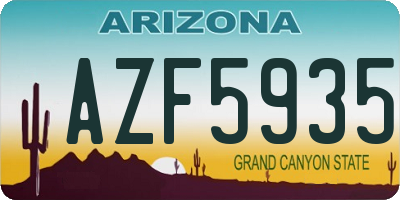 AZ license plate AZF5935