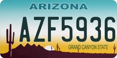 AZ license plate AZF5936
