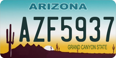 AZ license plate AZF5937