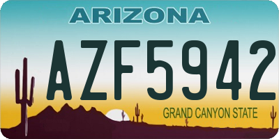 AZ license plate AZF5942