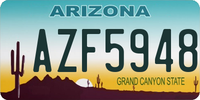 AZ license plate AZF5948