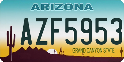 AZ license plate AZF5953