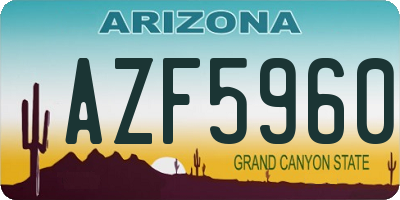 AZ license plate AZF5960