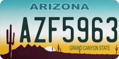 AZ license plate AZF5963