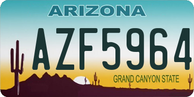 AZ license plate AZF5964