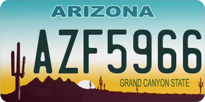 AZ license plate AZF5966