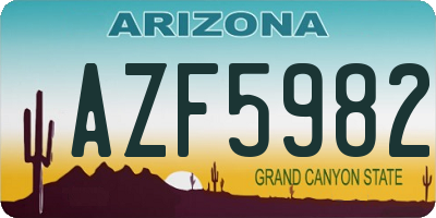 AZ license plate AZF5982