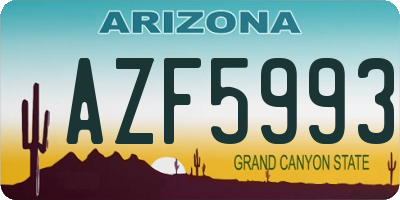 AZ license plate AZF5993