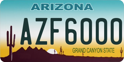 AZ license plate AZF6000
