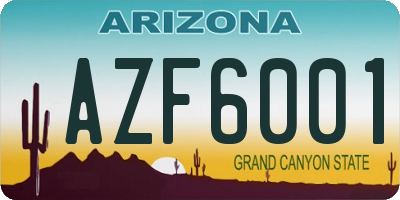 AZ license plate AZF6001