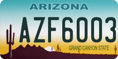 AZ license plate AZF6003