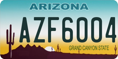 AZ license plate AZF6004