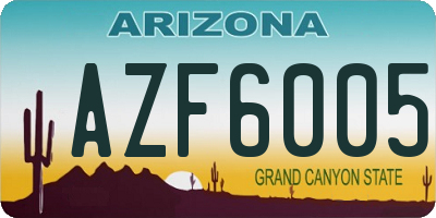 AZ license plate AZF6005